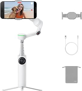 Insta360 Flow 2 Pro White - Industry-First AI Phone Gimbal with Apple DockKit, Pioneering 