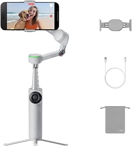 Insta360 Flow 2 Pro Grey - Foldable AI Phone Gimbal, Track in 200+ Apps with Apple DockKit