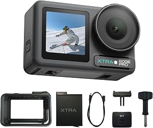 Xtra Edge Pro Action Camera - 1/1.3" Sensor, 65ft Waterproof, 216-Min Battery, 4K/120