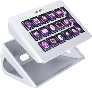 SOOMFON Stream Controller Stream Control Deck with 15 LCD Macro Keys Customizable for Cont