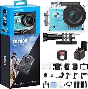 AKASO EK7000 4K30FPS 20MP WiFi Action Camera with EIS Ultra HD 131FT Waterproof Underwater