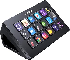 SOOMFON Stream Controller Stream Control Deck with 15 LCD Macro Keys Customizable to Trigg
