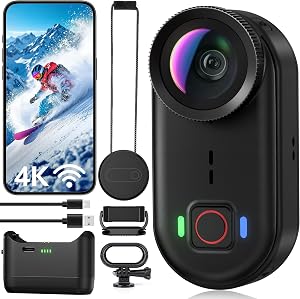 4K Mini Body Action Cameras POV Body Cam, 64GB Sports Camera with Audio Video Recording, P